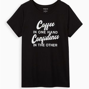 Torrid Classic Fit Crew Tee - Coffee Confidence Black